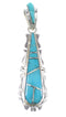 Authentic Sterling Silver Turquoise Slide Pendant EX56461